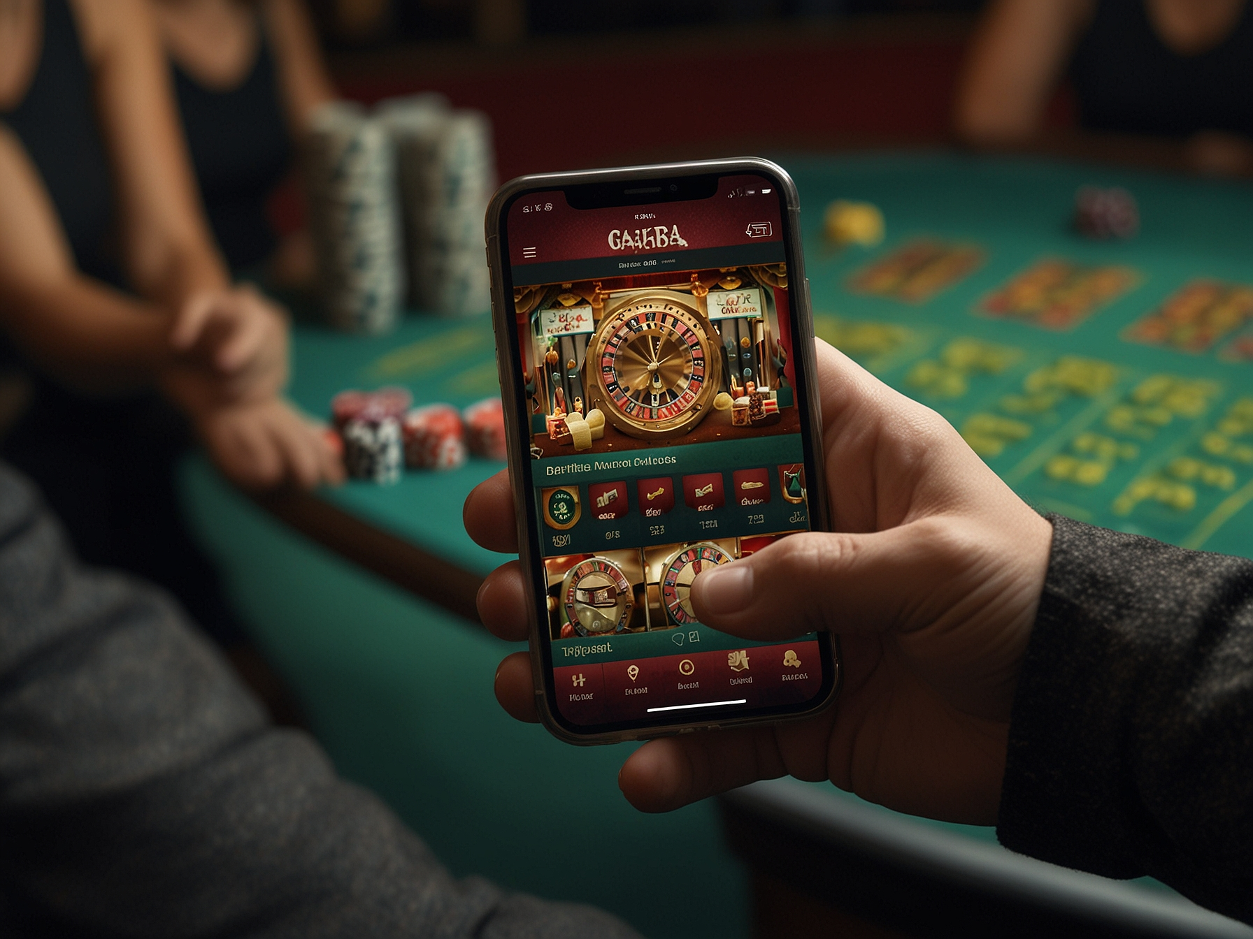 Smartphone mit Casino Oberfläche